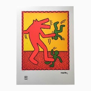 After Keith Haring, Red Dog, 1980s, Lithographie