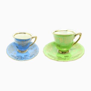 Cups with Saucers from RGK, Czechoslovakia, 1950s, Set of 2