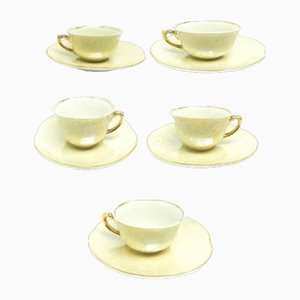 Coffee Cups with Saucers from Chodzież Factory, Poland, 1950s, Set of 10