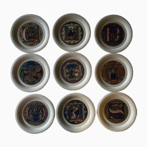 Christmas Plates from Hornsea, 1970s, Set of 9