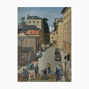 Henry Meylan, Travaux Dans la Rue, siglo XX, óleo sobre lienzo