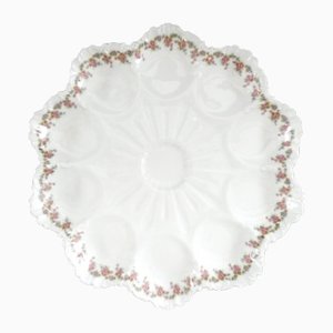 Fuente francesa vintage grande de porcelana blanca, años 30