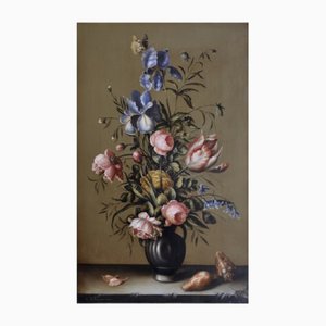 Carlo De Tommasi, Dutch School Floral Still Life, Oil on Canvas, 2011