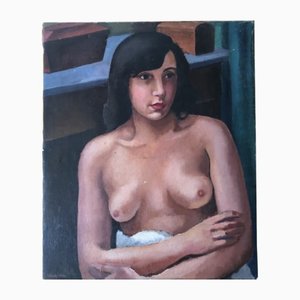 Henry Meylan, Jeune femme posant nue, 20th Century, Oil on Canvas