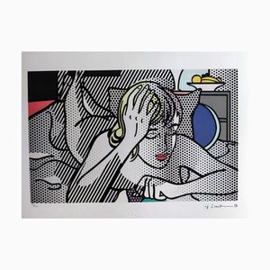 After Roy Lichtenstein, Thinking Girl, 1990s, Lithographie Offset