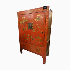 19th Century Chinese Red Lacquered Cabinet