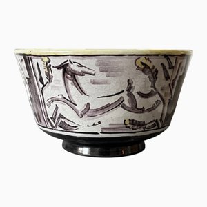 Swedish Grace Glazed Ceramic Bowl by Hildur Haggård, S:t Eriks Lervarufabriker. , 1920s