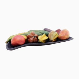 Sculpted Wooden Fruit and Vegetable Tray, 1970s