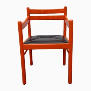Orange Carimate Armchair by Vico Magistretti, 1970s