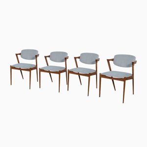 Oak Model 42 Dining Chairs by Kai Kristiansen for Schou Andersen, 1960s, Set of 4