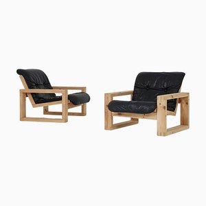 Sillones escandinavos Mid-Century atribuidos a Yngve Ekström para Swedese, años 70. Juego de 2