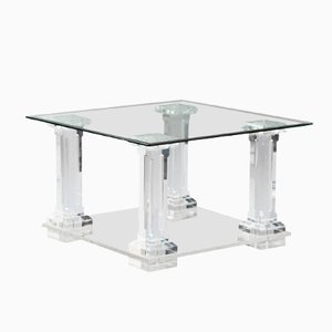 Italian Acrylic Glass & Glass Side Table