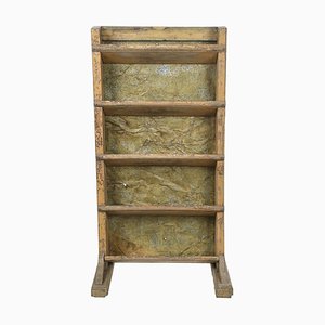 Patinated Wooden Sorting Shelf, 1940s