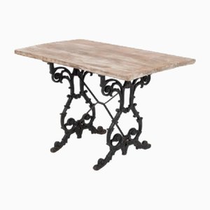 Victorian Garden Table in Oak and Cast Iron