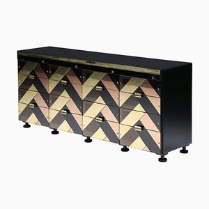 Hollywood Regency Sideboard in Acrylic Glass and Brass