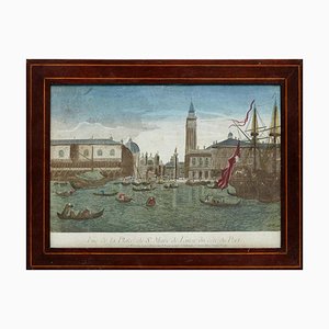Venice, 18th Century, Color Lithograph, Framed