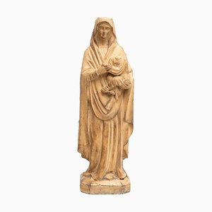 Figura Virgen tradicional de yeso, años 50