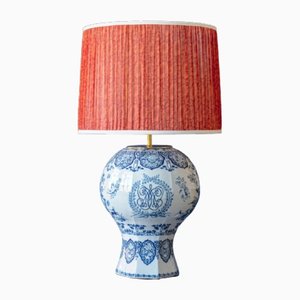 Large Blue and White Table Lamp from Delftware