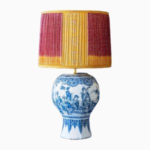 Large Blue and White Table Lamp from Delftware