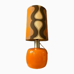 Space Age Table Lamp with Textile Flower Shade, 1970s