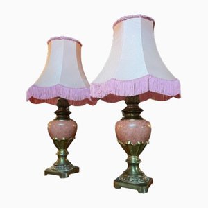Large Table Lamps in Ceramic and Metal, Set of 2