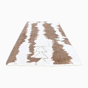 White and Brown Rug in Hemp, 1960s