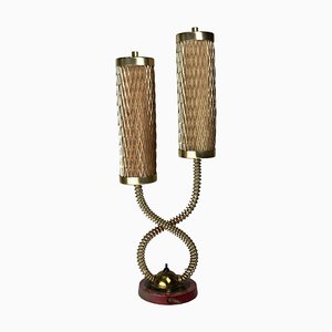 Mid-Century Brass Tubular Architectural Table Lamp, 1960s