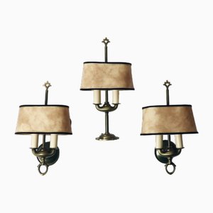 Bouillotte Wall Lights with Table Lamp by H. Schulz Lights, Set of 3
