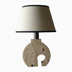 Large Elephant Table Lamp in Travertine attributed to Fratelli Mannelli