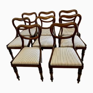 Antique Victorian Mahogany Dining Chairs, 1850s, Set of 8