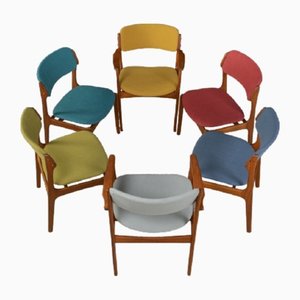 Dining Room Chairs by Erik Buch for Oddense Maskinsnedkeri, 1950s, Set of 6