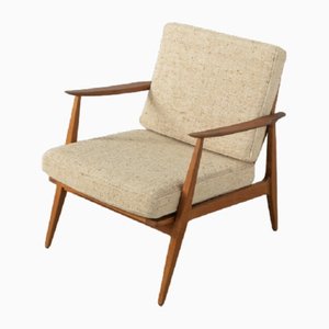Vintage Armchair in Teak and Wool, 1960s