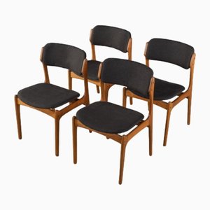 Dining Room Chairs by Erik Buch for Oddense Maskinsnedkeri, 1950s, Set of 4