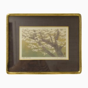 Japanese Framed Silkscreen Print by Morihiro Sato, 1970s