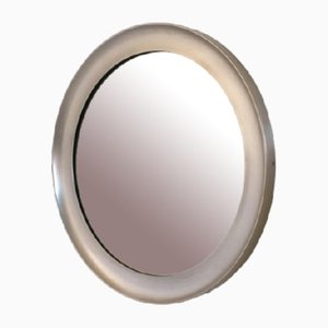 Vintage Round Mirror with Steel Frame attributed to Sergio Mazza for Artemide, Italy, 1950s