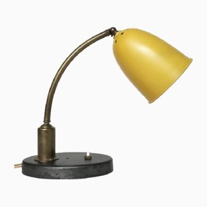 Lámpara de mesa francesa en amarillo, años 50