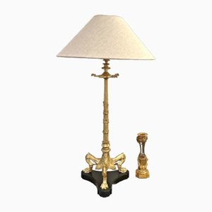 Grande Lampe Bougeoir Style Pompéien en Bronze