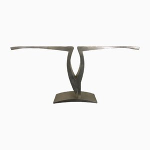 Vintage French Aluminium Console Table, 1975