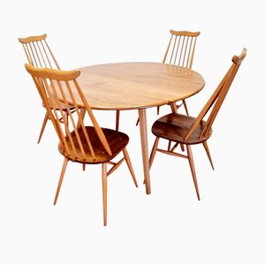 Mid-Century Windsor Dining Chairs and Table by Lucian Ercolani for Ercol, England, 1960s, Set of 5