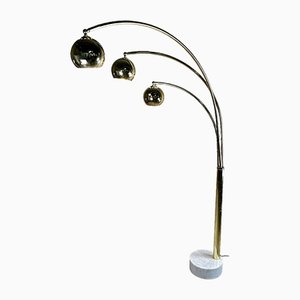 Arc Floor Lamp in Gold Metal attributed to Goffredo Reggiani, 1970s