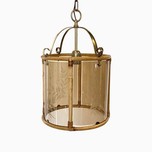 Vintage Hängelampe aus Bambus, 1980er