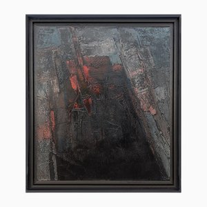 Geoff Yeomans, Black Hole, 1980, óleo sobre lienzo, enmarcado