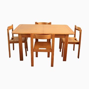 Swedish Extendable Dining Table & Chairs, 1970s, Set of 5
