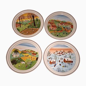 Decorazione Assyetes the Four Saisons di Villeroy & Boch, anni '80, set di 4