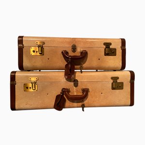 Mid-Century Modern Italian Parchment Paper Luggages, 1960, Set of 2