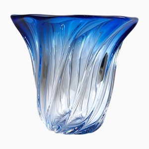 Vase en Verre de Val Saint Lambert, Belgique, 1960s