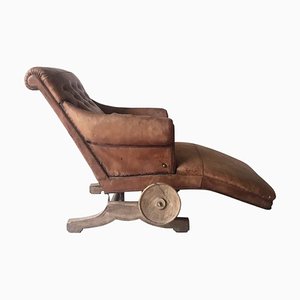 Antique Brown Le Surrepos Du Dr. Pascaud Lounge Chair, Paris, 1920s