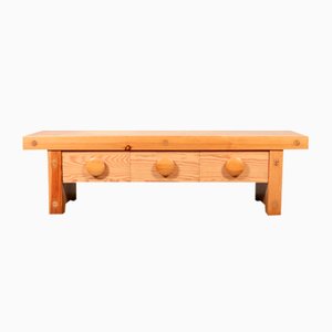 Pine Bench with Drawers by Ruben Ward for Fröseke, 1970s.
