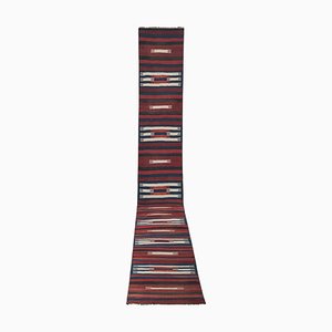 Long Turkish Striped Kilim Runner Rug