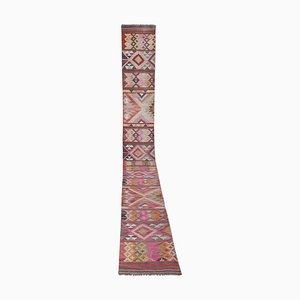 Vintage Turkish Handwoven Decorative Kilim Runner Rug